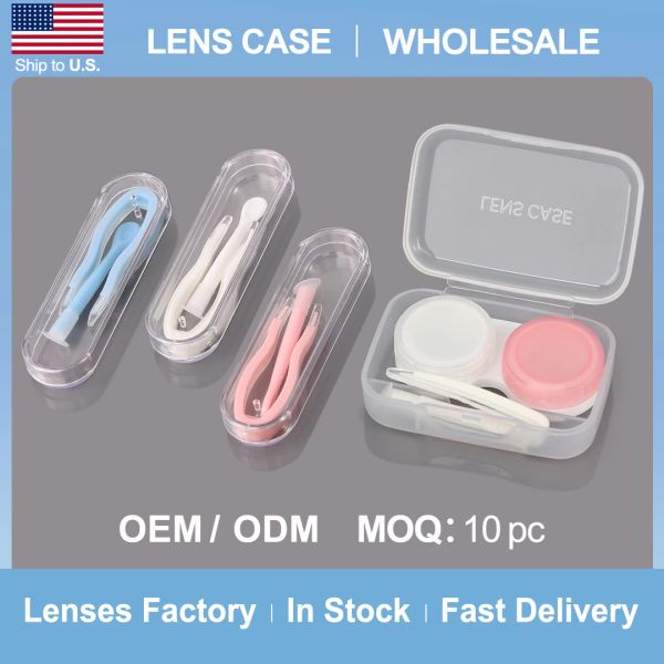 Filter 10/100 PCs Objektiv Fall Großhandel Mode Mini Eye Glass Plastikbonbon -Reisebrille Halter Einweichenkastenkontaktlinsenkoffer