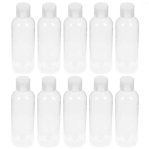 Garrafas de armazenamento 10 PCs Clear Recipiente Squeeze Bottle Tamanho Tamanho de produtos de higiene pessoal de plástico Higiário transparente Condicionador de shampoo