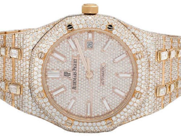 Designer Watch Luxus Automatische mechanische Uhren Herren 18k Roségold 41 mm Full vs Diamond 34.75 ct Bewegung Armbanduhr