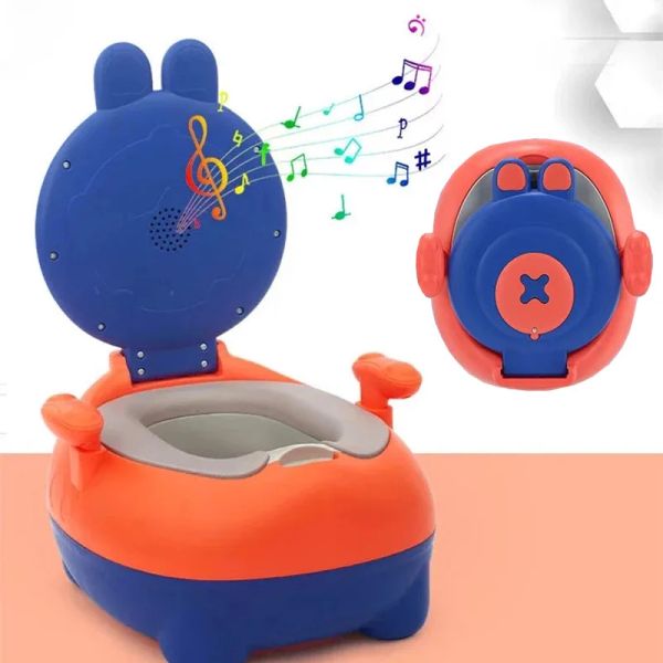 Potties New Children's Töpfchen mit Sound Baby Kind Reisetoilettentraining tragbare Schüssel Cartoon Boy Girl Pot Music Funktion Funktion