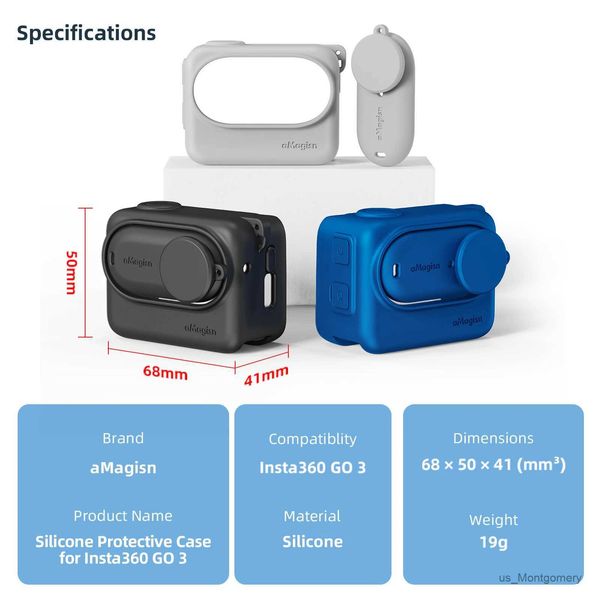 Kamera -Bag -Zubehör für Insta360 Go 3 Silicon -Hülle für Insta360 Go 3 Action Camera Protective Cover mit Objektivschutz Filmzubehör