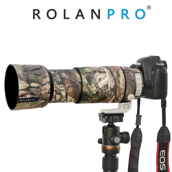 Filtros Rolanpro nylon Camuflage Lens Caso de chuva para Canon EF 100400mm F4.55.6 L IS II USM Lente Sleeve Sleeve Clothing Photo