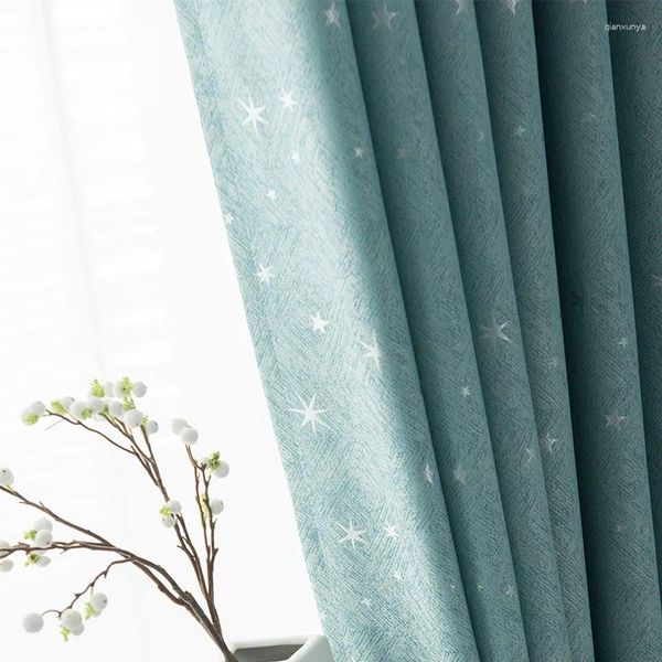 Estrela de cortina Jacquard Curtains Quarto Infantil Nórdico Simples Combate Quarto Vivo