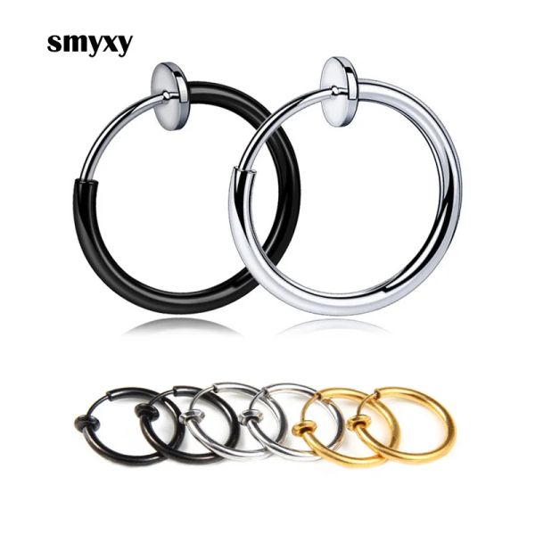 Ohrringe 1 Paar Punkmenschen/Womens Stealth Clip an Ohrringen kein Loch Clip Ohrringe Ohrmanschette Feder Clip Helix Ring Hoop gefälschter Ohrring Hoop