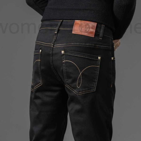 Мужские джинсы дизайнер весна новые джинсы мужская корейская хлопковая эластичная лист