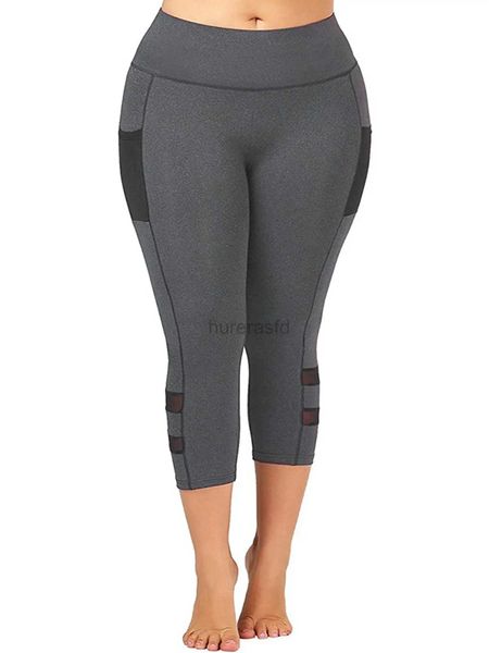 Set attivi Set Womens Solid Leggings Yoga Esercizio Sports Gym Fitness Train 3/4 Lunghezza Pantaloni giornalieri Plus Size 2023 240424