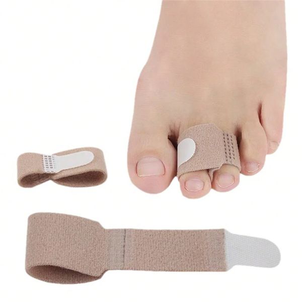 Tratamento 2pcs dedo dedo alisador de dedo martelo dedo dedo fita hallux valgo corretor bandagem de pé separador depos