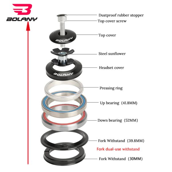 Запасные части Bolany 4252 -й MTB Bike Road Bicycle Becycle Hearpet 42 41,8 52 мм 1 1/8 