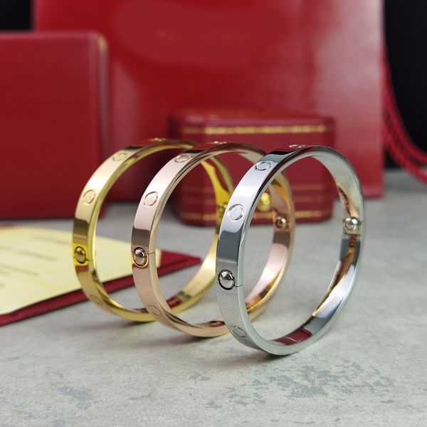 pulseira de designer de parafusos de luxo Mulheres 925 STERLING SLATER BLATACE 18K Gold High Polished Bracelets com chave de fenda de 6 mm de largura Jóias de pulgle