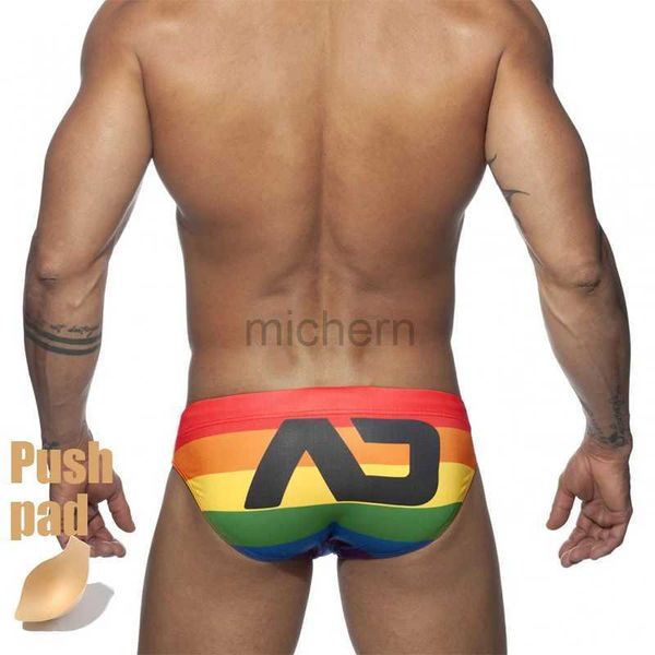 Roupas de banho masculinas 2021 push swimshils maiachas de banho sexy casas de banho de natação de baixa cintura maiô de maiô masculino impressão rápida seco de praia corajoso pessoa d240424