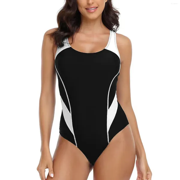 Triangoli da bagno femminile Triangles Bikini Conservatore del costume da bagno con copertura della pancia per Seasides Open Back Panel Sports One-Piece