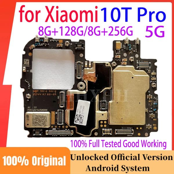 Antena Desbloqueada placa -mãe original para Xiaomi 10t Pro Maior Prainboard Totalmente testado Circuitos de placa de lógica de trabalho de trabalho Placa para Mi 10T Pro