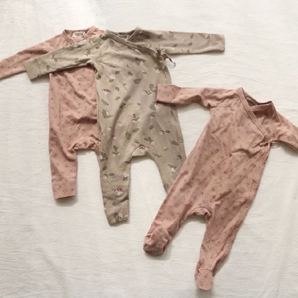 Costumi da bagno neonato da bambina da ragazzo salta per la moda primaverile stampato a maniche lunghe bodine per bambini in cotone per bambini vestiti per ragazze costumi