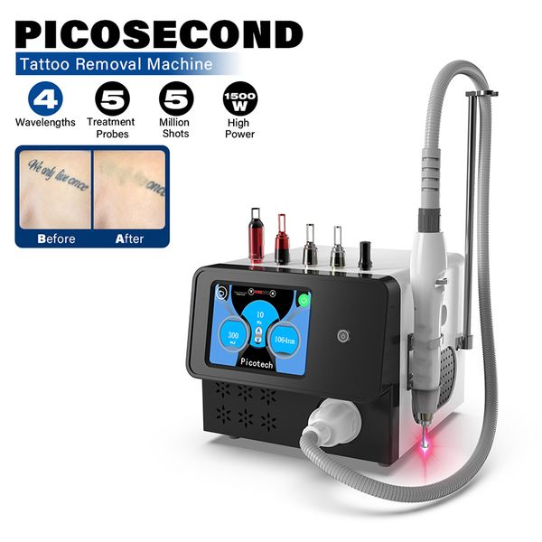 Picosecondo Laser Tattoo Rimozione della rimozione del salone Attrezzatura Pigment Acne Scarazioni Scarichi Dark Shot Removal Carbon Peeling Trattamento Dispositivo di ringiovanimento Picolaser