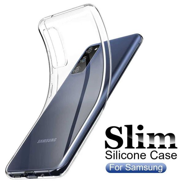 Casos de telefone celular Caso macio ultra fino para Samsung Galaxy S23 S22 S21 S20 Nota 20 Ultra 10 S10 S9 Plus 9 8 Clear Silicone Back Case Tampa