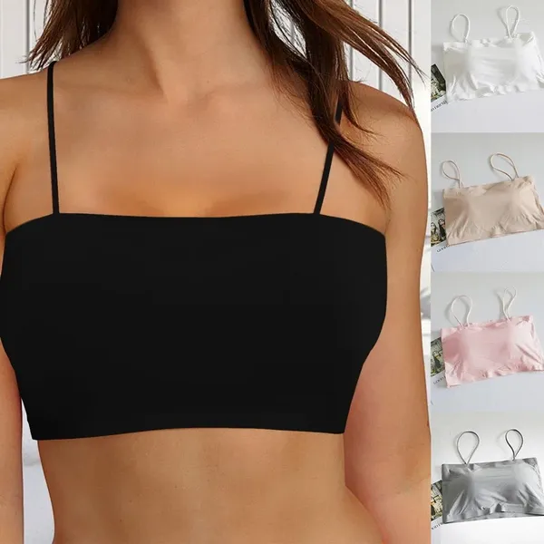 Yoga Outfit Summer Ice Silk Women Bras Back Lace Sexy Tops Tops Seamless Brassere Brassere Solid Invisible Wraps Bra