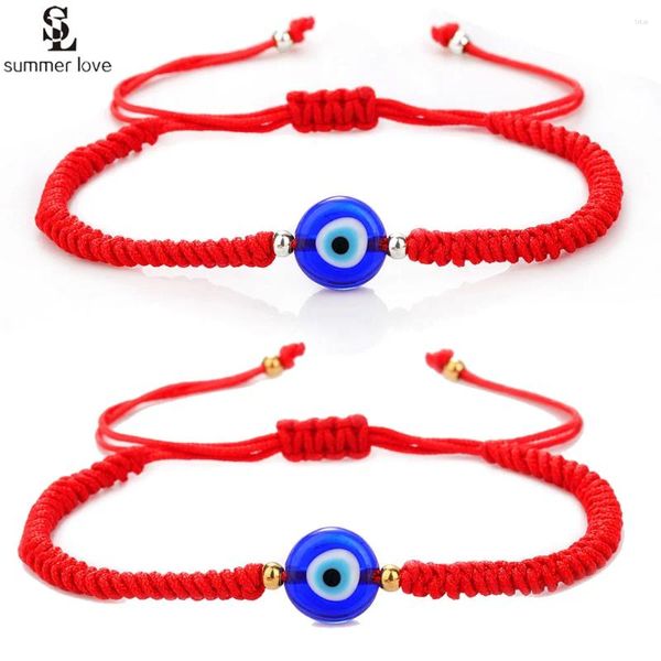 Strand 5pcs/Lot Turkish Lucky Blue Eye Bracelets for Women fatti a mano intrecciati nodi di corda rosso gioiello amicizia bracciale all'ingrosso