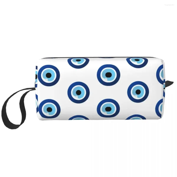 Borse di stoccaggio Viaggia Greek Evil Eye HAMSA HAMSA Borsa da toilette portatile Porta Nazar Amulet Boho Charm Makeup Organizzatore Cosmetico Bellezza DOPP Kit Case