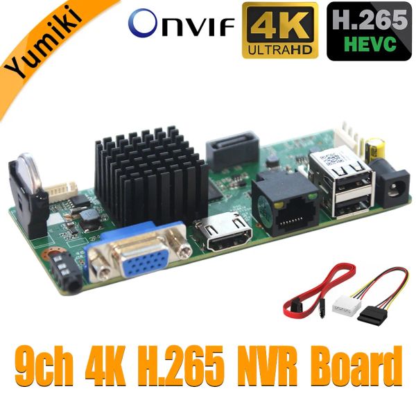 Lens H.265 9CH*4K NVR Rete Video Registratore Mainboard Board per il rilevamento del movimento della telecamera IP OVNIF CMS XMEYE P2P