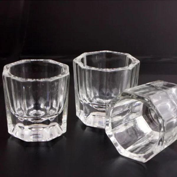 Liquidi nuovi nail art cristallo vetro acrilico in polvere tazza per chiodi liquidi tazza di coperchio del coperchio del coperchio attrezzatura attrezzatura per chiodo in vetro cristallo strumenti
