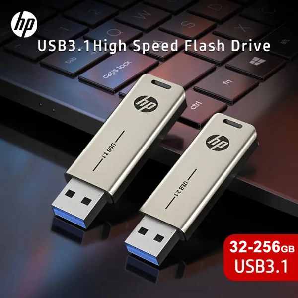 Drives HP X796 USB3.1 METAL USB Flash Drive 32GB 64GB 128GB 256GB Pen Drive Creative Personality Car Música Presente Highpeed USB Pendrive