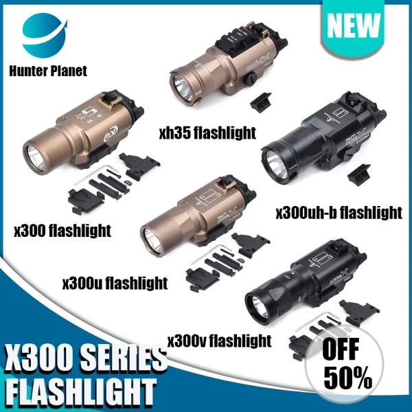 Lights Surefir Metal Tactical X300U X300 Ultra XH35 X300UHB Пистолетный пистолетный пистолет белый светодиодный светодиод Wadsn 600 Lumens Hunting Scout Scout Strobe Flashligh