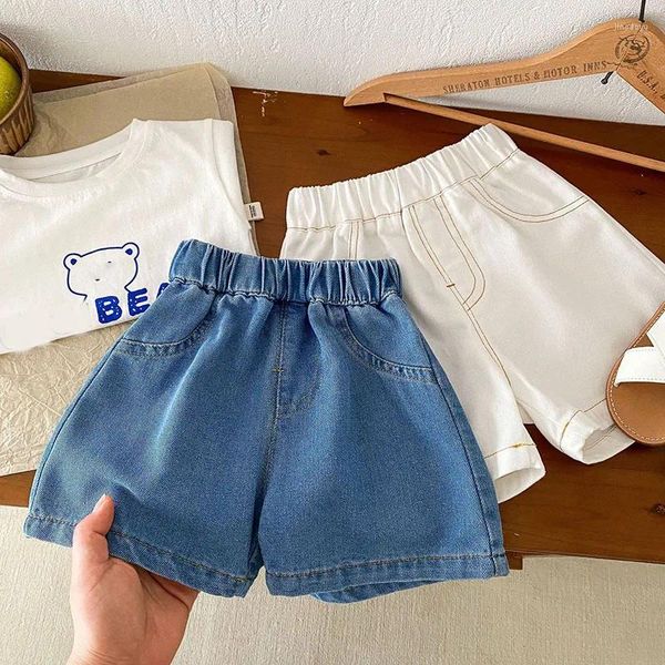 Shorts Summer Kids Boys Girls 2024 Solid Brevi jeans 0-5 Y Bolch Denim Bambini vestiti per bambini