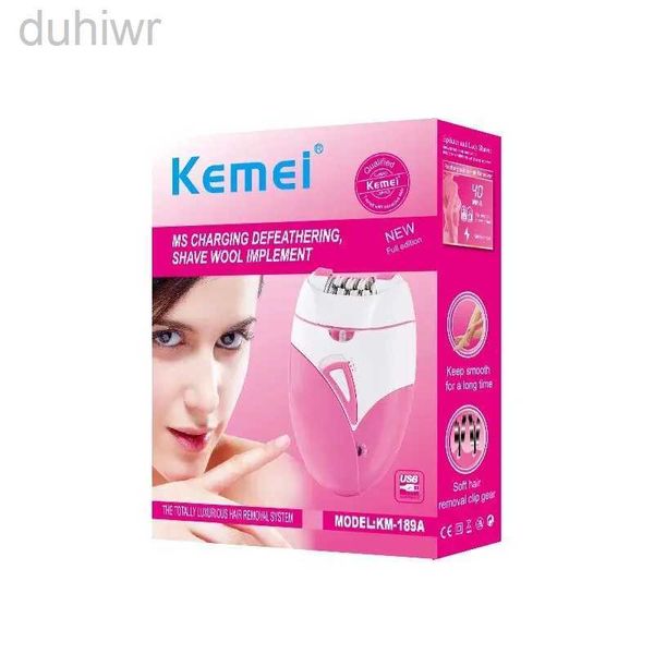 Epilatör Kemei Lady Tıraş Yün Uygulama 2 Hızlı Ayar Epilatör Yüz Bikini Alanı Kolları İçin Pürüzsüz Glide Saç Çıkartma KM-189A D240424