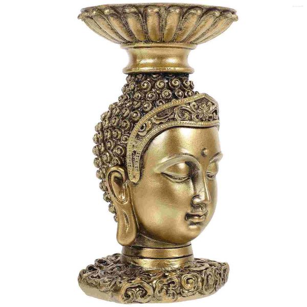 Candele Candele Candtrestick Resin Craft Holds Desktop Statue Buddha Offretto Base di lampada decorativa Light Vintage