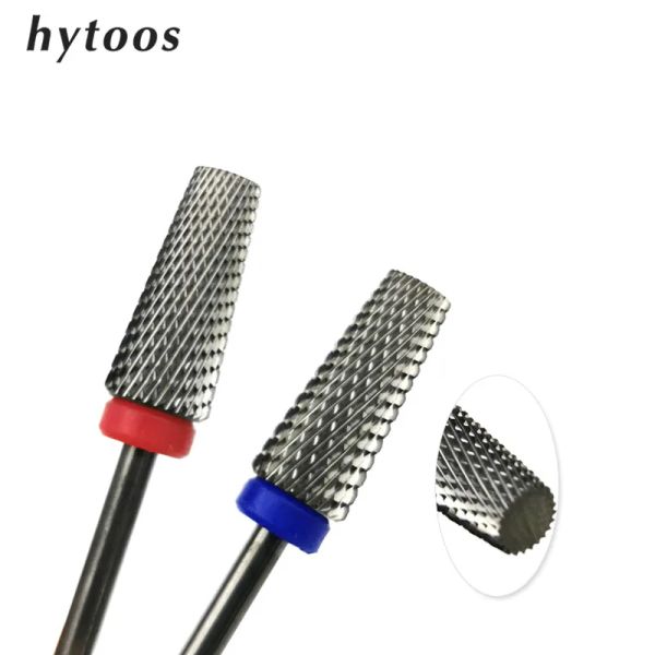 Bits hytoos dentes cruzados cônicos planos bit 3/32 bits de perfuração de unhas de carboneto remover gel manicure cortador exercícios elétricos pregos acessórios
