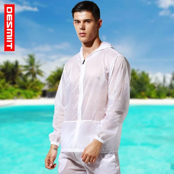 Pullover transparent UV Schutz Strandkleidung Herren Langarm Ultradein Sonnenschutz