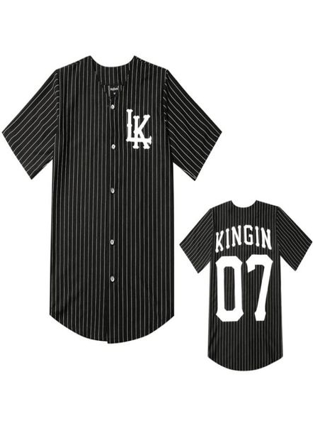 Uomini venduti magliette magliette streetwear hip hop da baseball maglia a strisce a strisce abiti abbigliamento tyga kings vestiti nero y200821985201