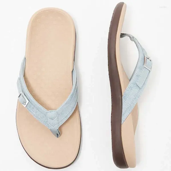 Terlik Yaz terlik kaymaz serin flip floplar rahat ortopedik sandalet plaj peep ayak ayakkabıları erkekler ve kadınlar için