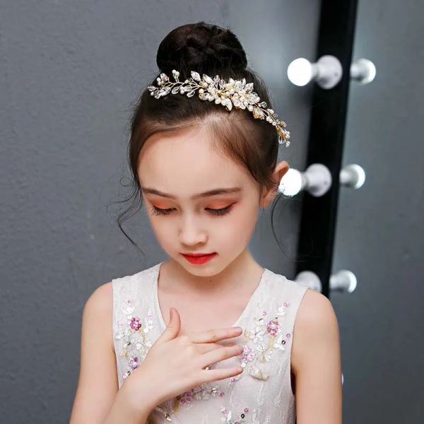 Acessórios Novos tiaras para meninas acessórios para cabelos de bebê Pearl Floral Cristal Hair Pea