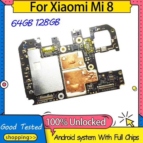 Antenne 64G Motherboard für Xiaomi Mi 8 Motherboard Mainboard Logic Board Original Global Version funktioniert gut freigeschaltetes Hauptschaltkreisplatine