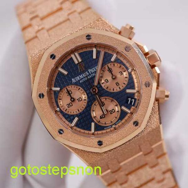 AP Tactical Wrist Watch Royal Oak Series 26239 Men Rose Gold Blue Face automática Máquinas Swiss Famous Luxury Sports Watch Diâmetro 41mm