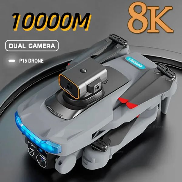 Drone P15 Drone 8K Profesyonel Kamera 8K GPS HD AFİS FOTOĞRAFLANIR DUALCAMERA Çok yönlü Engel Kaçınma Dron