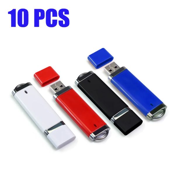 Sürücüler 10 PCS/Lot Plastik USB Flash Sürücü 64GB 128GB Pen Drive 16GB Pendrive 32GB USB Stick 1GB 2GB 4GB 8GB Mini Bellek Flash Disk 128MB