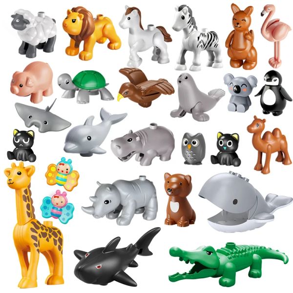 Blöcke 26pcs/Set große Figur Tiere Block Farm Serie große Bausteine Tiere Serie Toys for Childrens Kids Party Geschenk