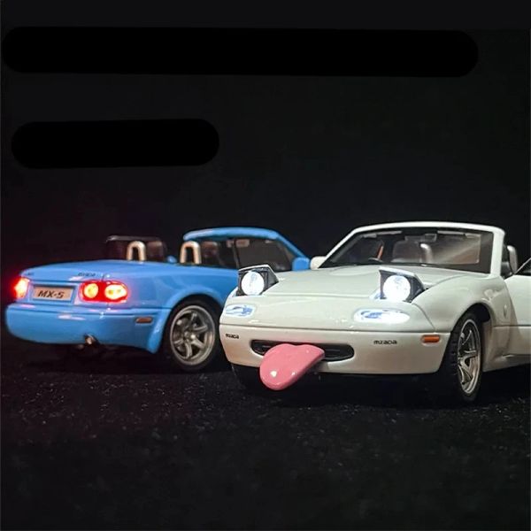 Auto 1:32 mazda mx5 modellpe in lega sportiva auto diecast me metal racing vechiles model sound light cary collection doni da collezione di simulazione