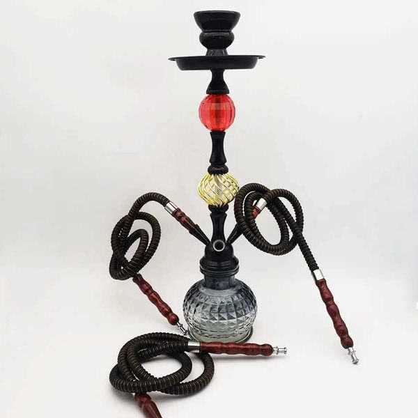 Raucherrohre Arabian 3-Pipe Shisha Voller Set mit mittlerer Glasflasche Shisha Bar Accessoires Geburtstagsgeschenk T240423