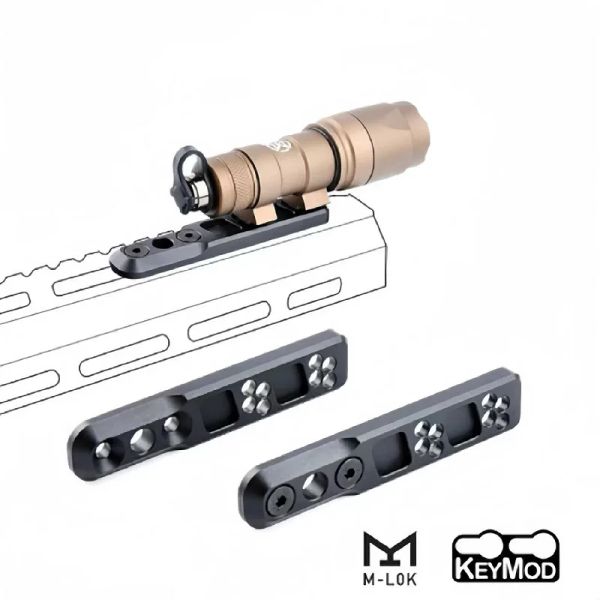 Accessori tattico thorntail keymod in linea supporto per Mlok Keymod Rail Tatical Surefir M300 M600 Base Flash Arma Scout Light