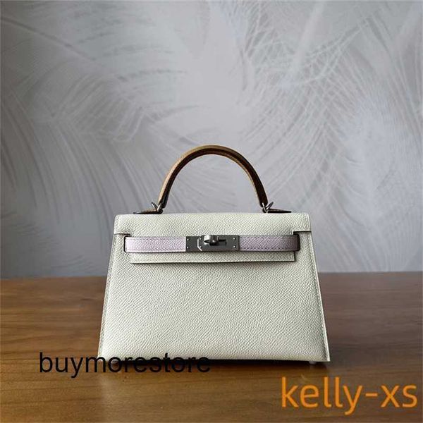 Designer Women Epsom Leather Handbag 7A Genuina Generazione in pelle Generazione White Fantasy Powder Sesamet5WJ