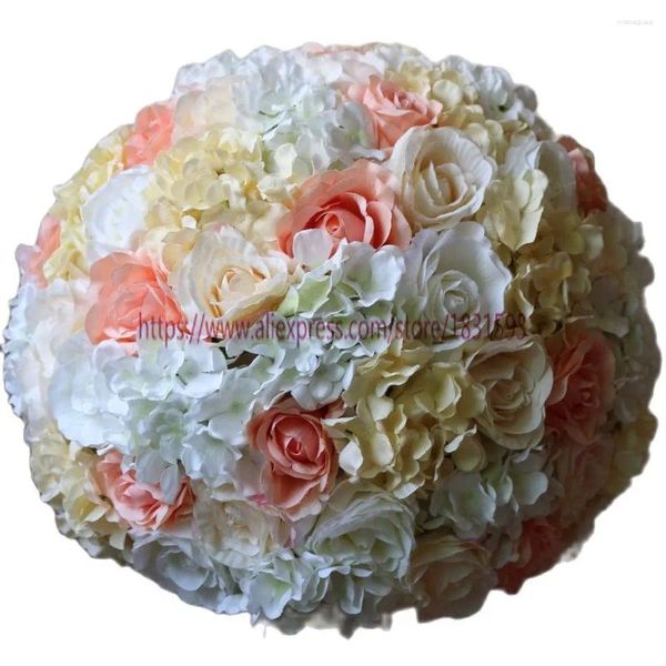 Dekorative Blumen künstliche Seide Rose Hochzeit Dekorationstisch Herzstück 2/3 Runde Blumenball 50 cm Mixcolor Tongfeng