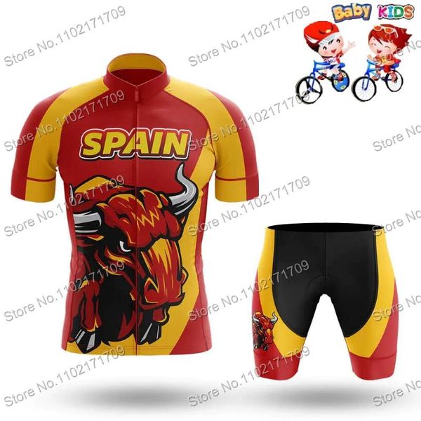 Set da corsa Red Spanish Bullfight per bambini in bicicletta Set da camicie per bici da strada per combattere