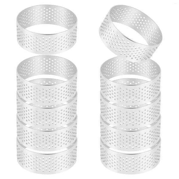 Backware-Werkzeuge 10 Pack 5 cm Edelstahl Tortenring Hitzeresistente perforierte Kuchen Mousse Rund Back Donut