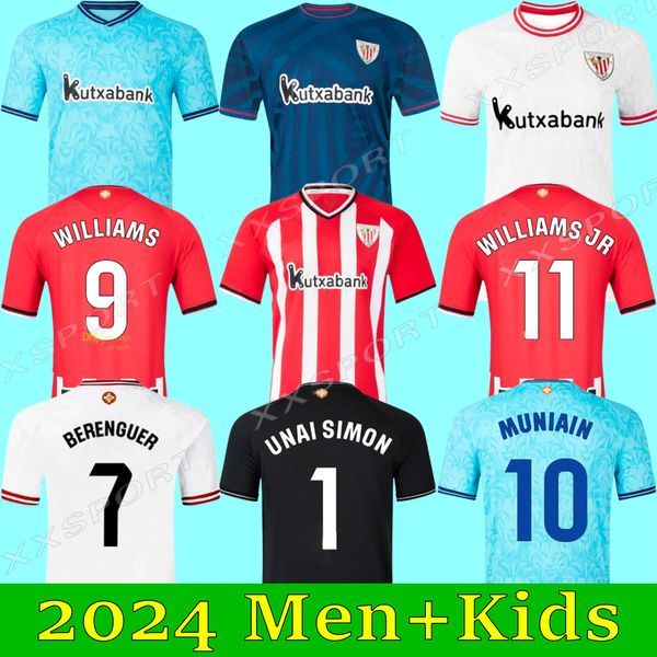 23 24 Maglie da calcio da club Berenguer 2023 2024 Muniain Athletic Bilbao All Away Williams Shirt calcistica Raul Garcia Villalibre Jersey Sanchat Men and Kids Fan Kits