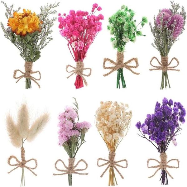 Flores decorativas de 8 peças Mini Buquê de Flor Seca Candle Epóxi para Scrapbook Diy Arte Decoração Creative Hobby Creative Hobby