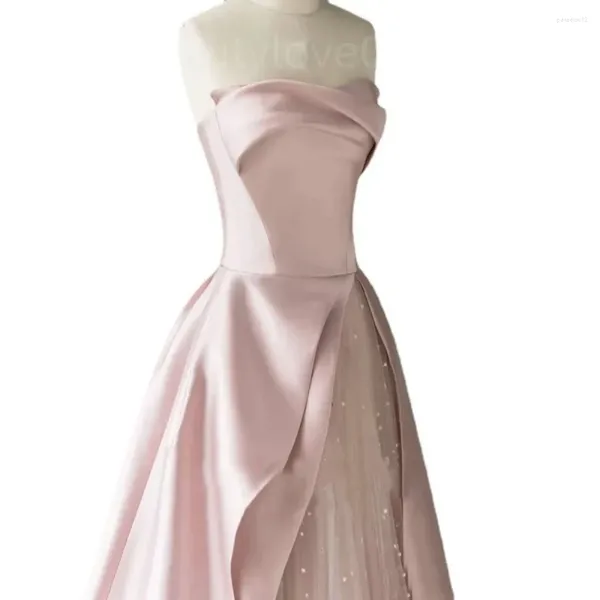 Vestidos de festa 2024 est clássico clássico simples de luxo de luxo de luxo de luxo sem mangas sem mangas e elegante vestido de noite feminina de soriee