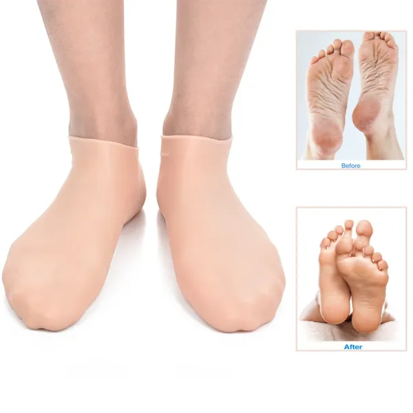 Инструментальные силиконовые гелевые носки 3 размер полнофункциональных увлажняющих носков носки для носков спа -носки домашнее использование носков каблуки по треску